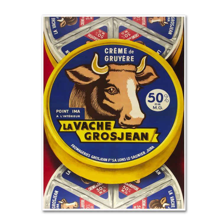 Trademark Art French Cheese Gruyere On Canvas by Vintage Apple Print